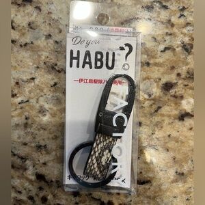 Habu Snakeskin Keychain with Hook made in Okinawa Japan